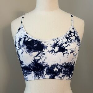 Profit Tie Dye Seamless Sports Bra Navy/White Sz S